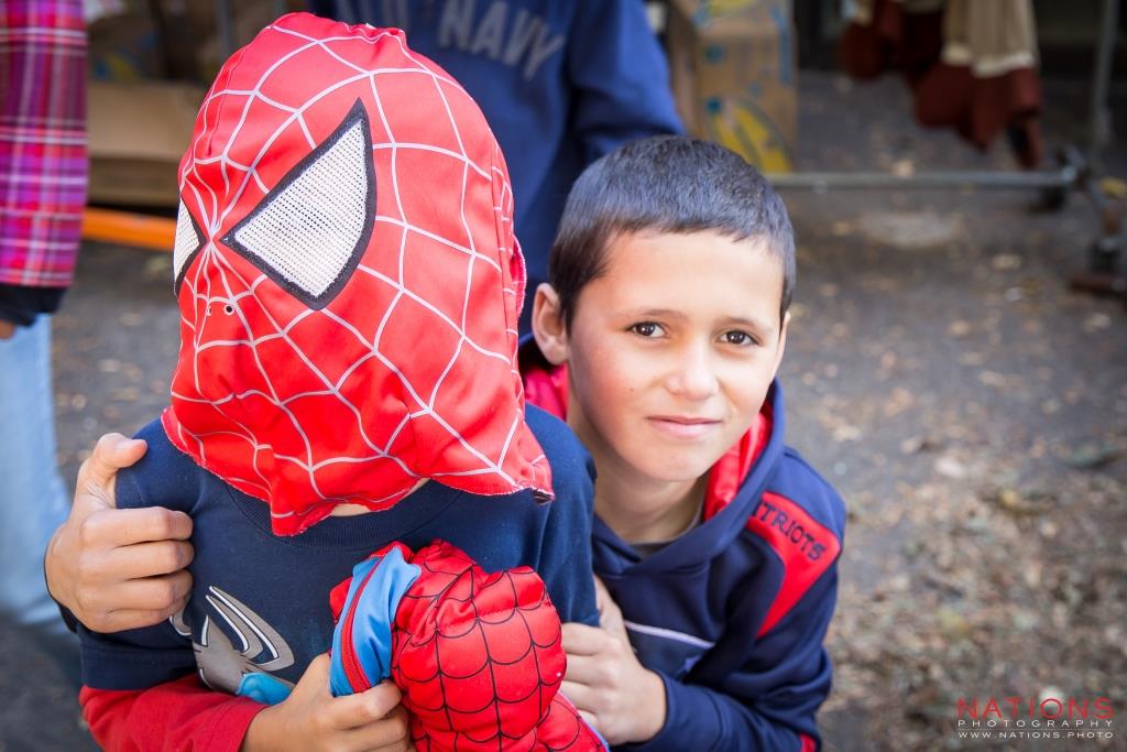 Evan Mondon, 6 (Spiderman) and Corey Chaparro, 10